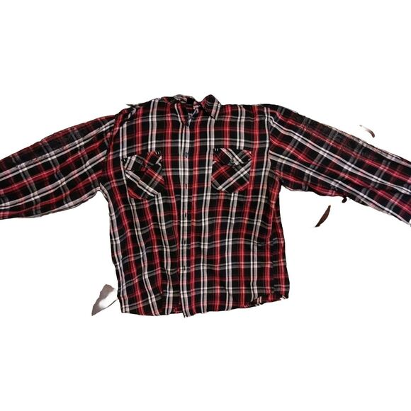 VINTAGE LL COOL J Shirt Mens Black/Red Striped Button Down Graphic Design Large - Picture 1 of 4
